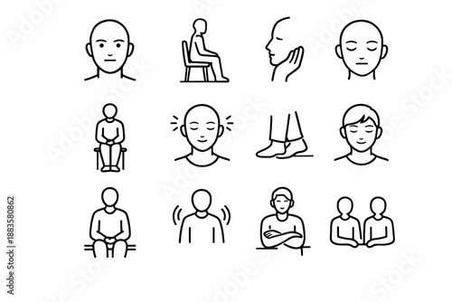 Maintain minimalist waiting icon gentle quiet calm habit icons focus logic vector