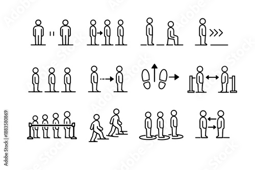 Flow minimalist respect vector order icons line queue step icon discipline focus