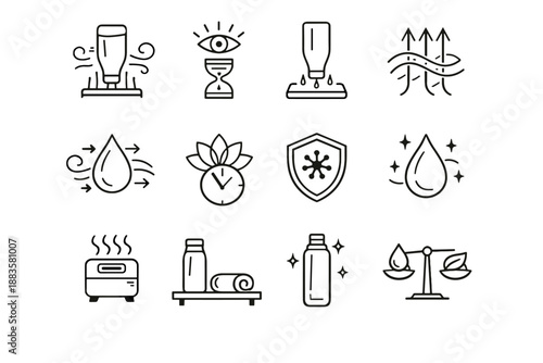 Reusable bottle cue fresh hygiene focus allow vector fully air icon inverted