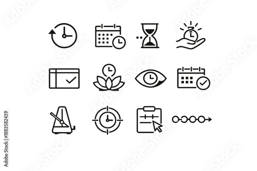 Icons icon trigger time based mindful vector window scheduling automation execution step