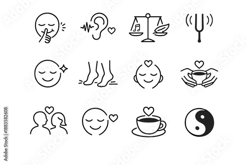Soften control balance clarity vector emotional quiet joy icon caf awareness smile
