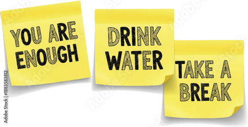 Set of motivational sticky notes vector