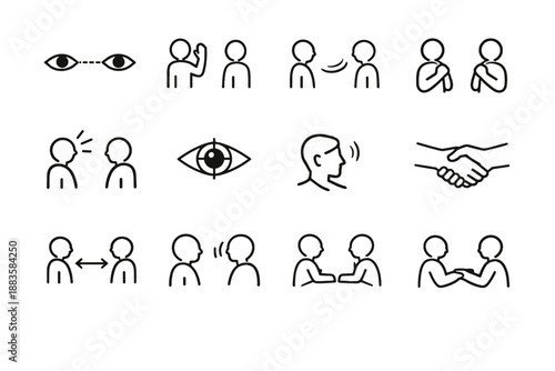 Etiquette minimalist actions vector polite icon others help calm small icons courtesy