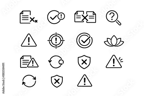 Digital warning approval alert flag focus consent verification vector failed icons step