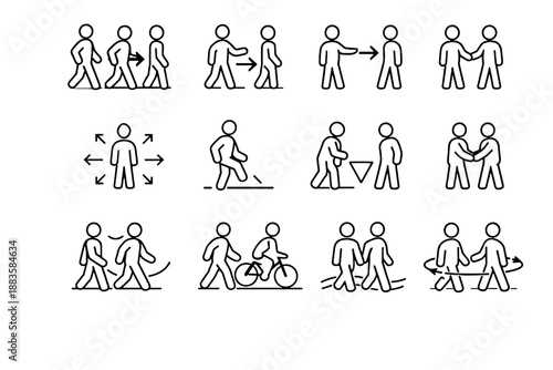 Urban passing respectful flow step cooperation icon briefly icons space courtesy vector