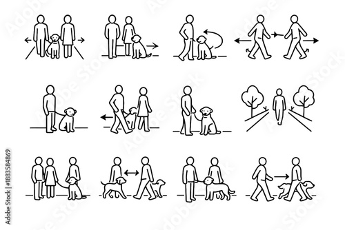 Icon clarity vector step open sidewalks pet respect obstruction cue walking etiquette