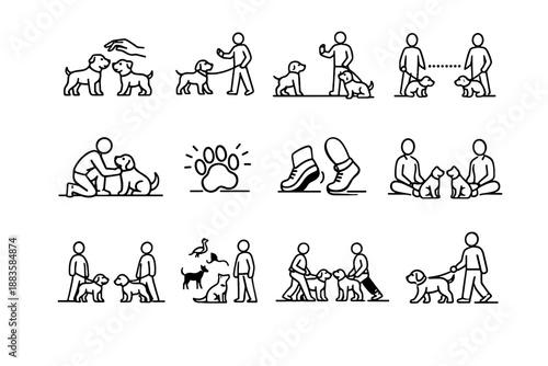 Etiquette vector respectful cue pause paw pet animal interactions polite icon icons