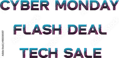 Cyber Monday Flash Deal Tech Sale Vector