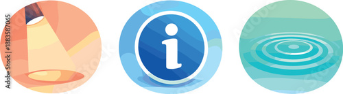 Modern Awareness Cycle. Impactful outreach framework designed as modern awareness cycle, three symbolic icons arranged