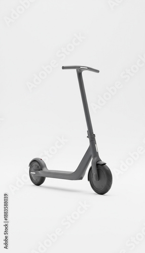 Electric scooter with minimal design, matte finish, isolated on clean white surface.