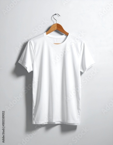 Wallpaper Mural White T-Shirt on Hanger - Clean and Simple Apparel Mockup. Torontodigital.ca