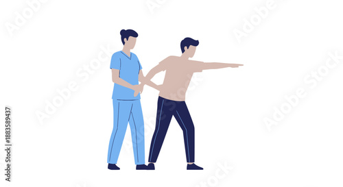 Physical therapist guides patient through crucial core stabilization exercise