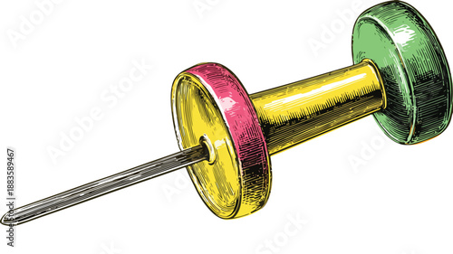 Professional Pushpin Clipart Vector Art with Outline for Creative Projects