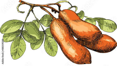 Tamarind Vector Clipart for Art and Illustration with Outline Design