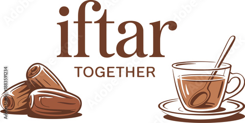 Iftar Together Sharing Dates and Warm Drinks for the Evening Meal