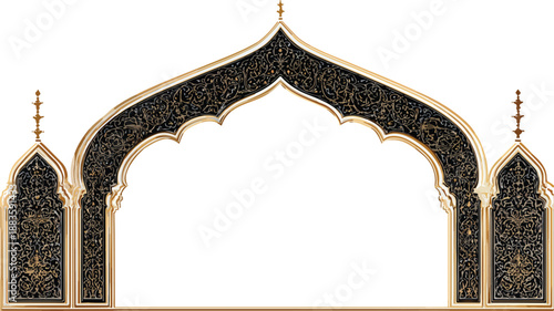 Elegant Traditional Mosque Ornament Frame with Arabesque Vector Art