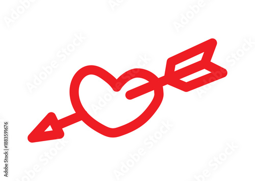 矢で射たハート　手描き