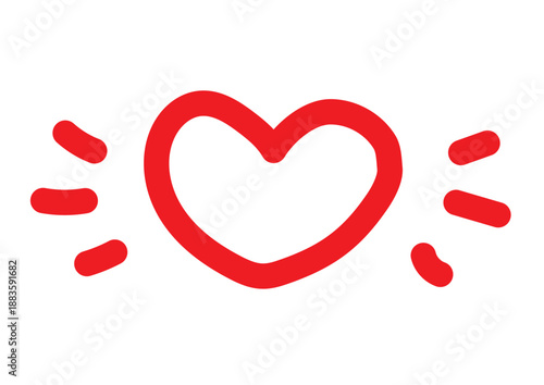 手描きのキュートなハートマーク