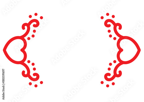 ハートモチーフの飾り罫