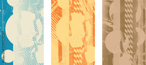 Glitch distorted geometric shape . Noise destroyed logo . Trendy cyber punk poster . Glitched frame .Grunge textured . Distressed effect .Vector shapes with a halftone dots screen print texture.