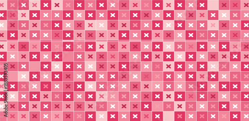 A vibrant pixelated pattern of varying shades of pink and red forming a geometric mosaic effect, perfect for backgrounds and design elements