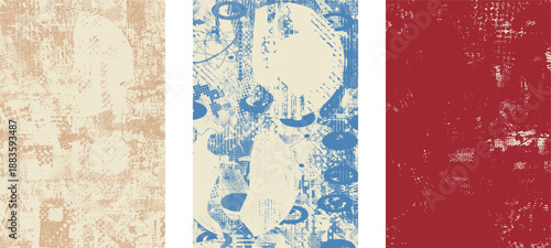 Glitch distorted geometric shape . Noise destroyed logo . Trendy cyber punk poster . Glitched frame .Grunge textured . Distressed effect .Vector shapes with a halftone dots screen print texture.