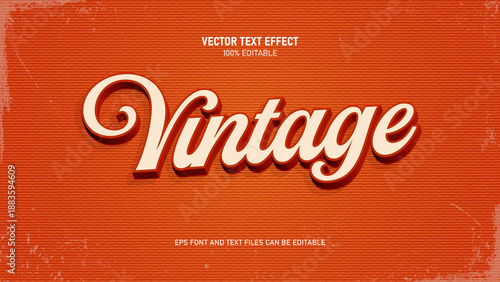Vintage editable text effect