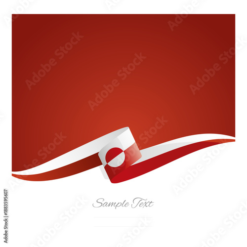New abstract Greenland flag ribbon