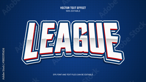 League text effect, classic sport style