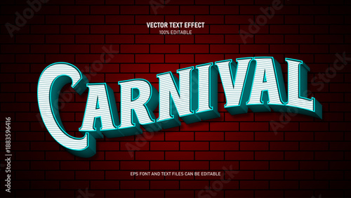 Carnival text, retro futurism style text effect