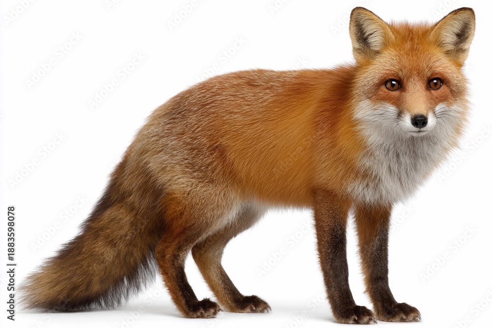 Obraz premium Fox gazing on a white background