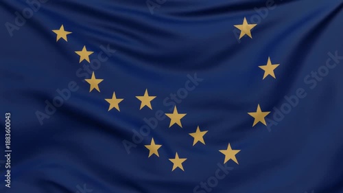 Alaska State Flag with Big Dipper and North Star on Dark Blue Field