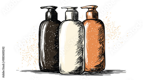 Hand-Drawn Shampoo Bottle Clipart Vector Art for Illustration Projects