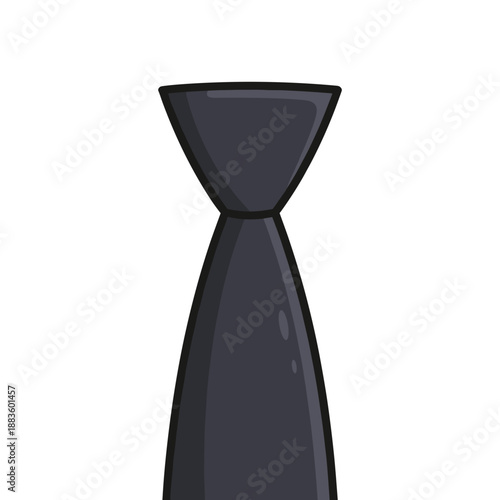 A sleek and minimalist illustration presents a narrow black necktie or cravat, offering a modern and refined touch to formal attire.