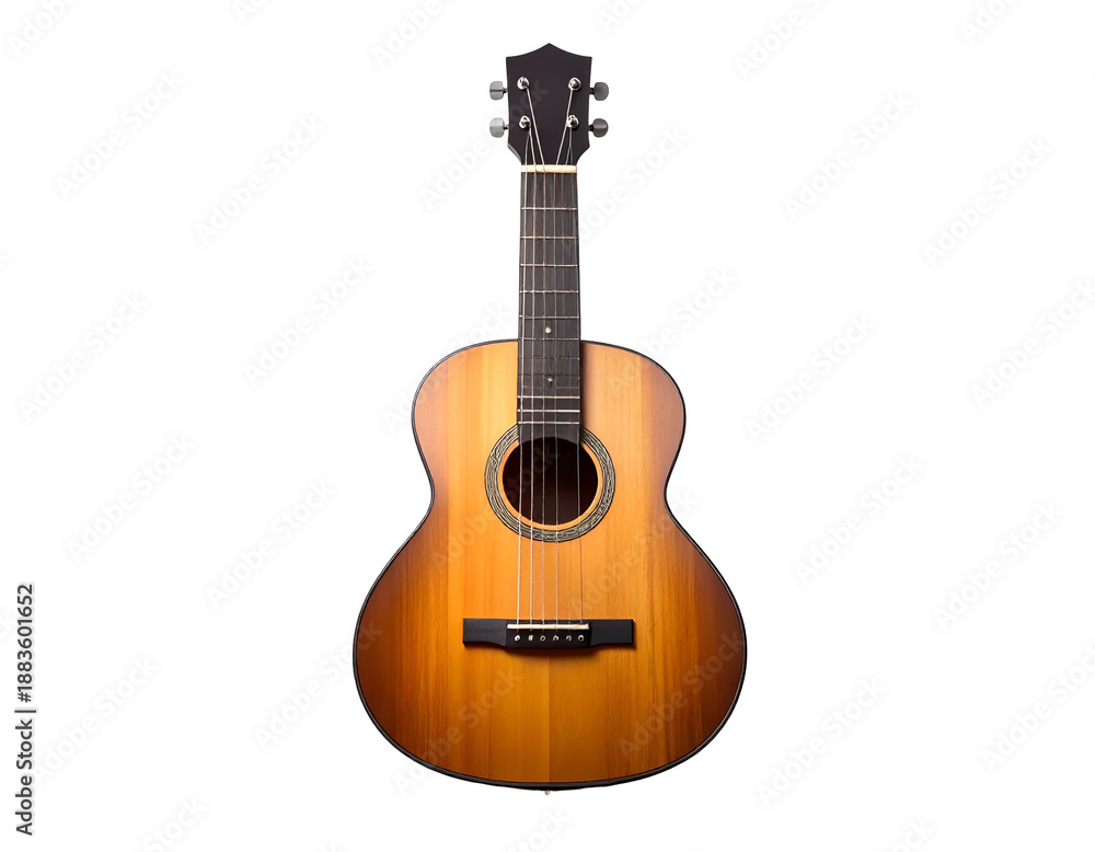 Obraz premium Acoustic Guitar with Light Brown Body.