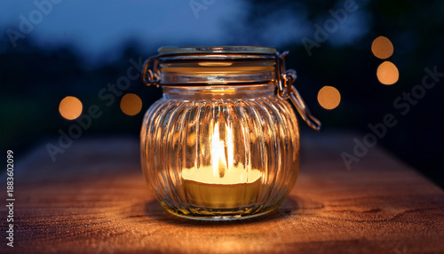 Candle Light In Glass Small Jar