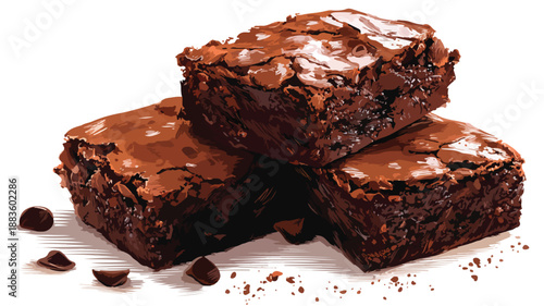 Chocolate Brownies Clipart Vector Art and Illustration