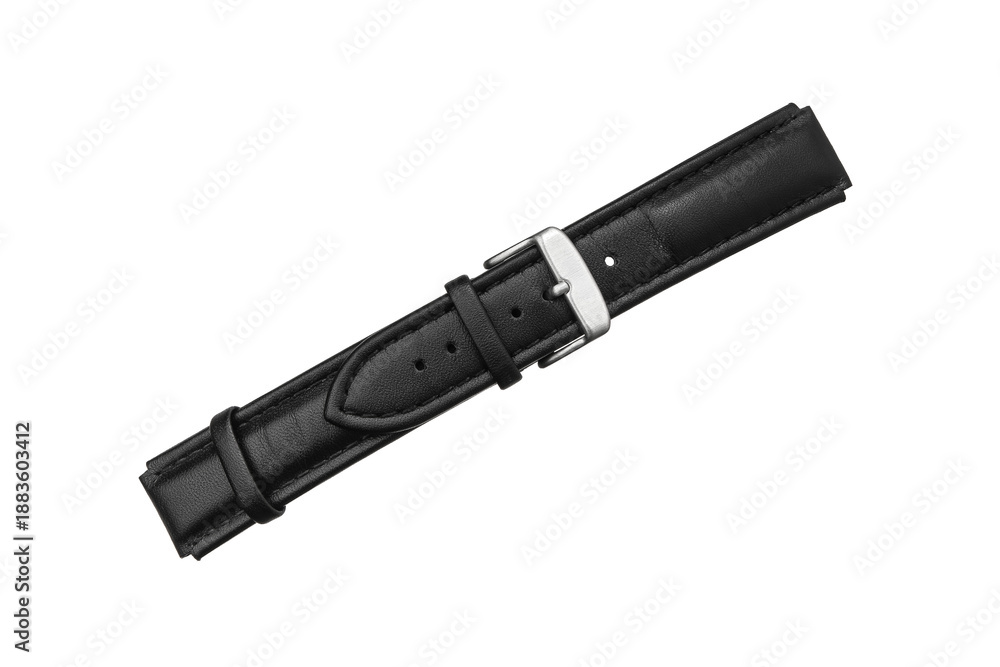 Fototapeta premium Genuine Black Leather Watch Band
