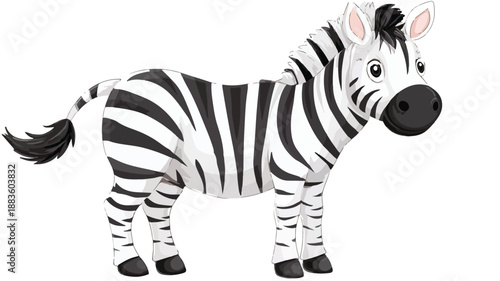 Adorable Cartoon Zebra on White Background - Vector Illustration for Graphic Design Projects