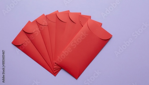 Wallpaper Mural Arrangement of Red Envelopes on a Purple Background for Backgrounds Torontodigital.ca