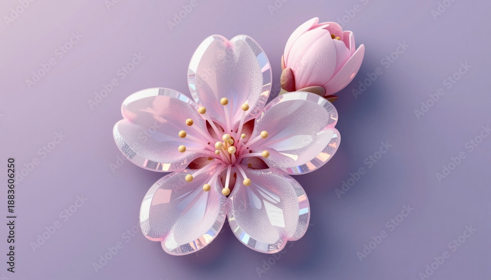 Fototapeta premium Soft Crystal Peach Blossom Art for Elegant Decor and Design