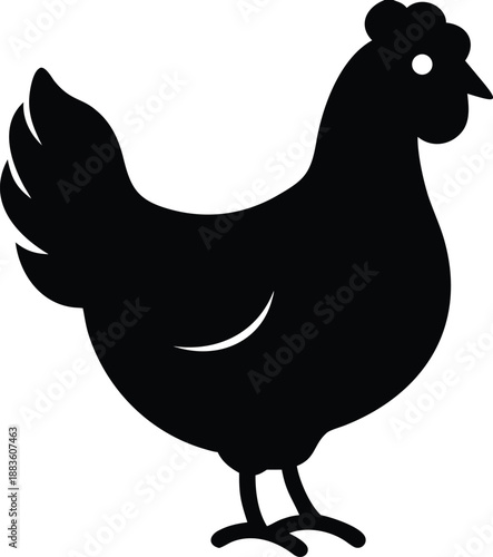 Simple Black Chicken Design