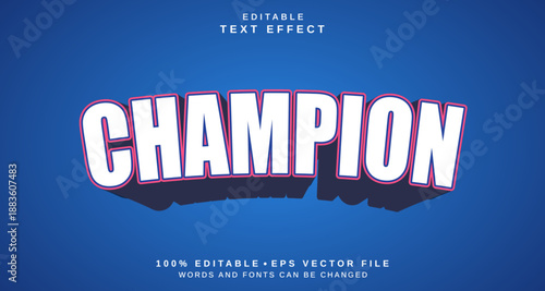 Editable text style effect - champion text style theme.