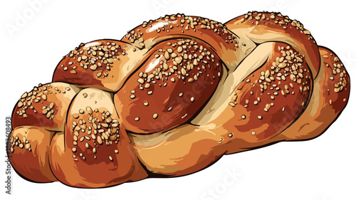 Challah Cartoon Style Vector Illustration for Creative Projects and Designs