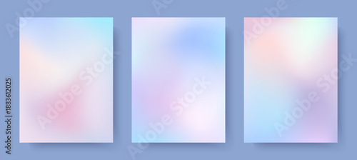 Winter gradient backgrounds in soft pastel colors.Abstract aurora banners in blue,pink,purple,white.Dreamy watercolor wallpapers.Delicate minimal designs for prints;ad,covers;branding.