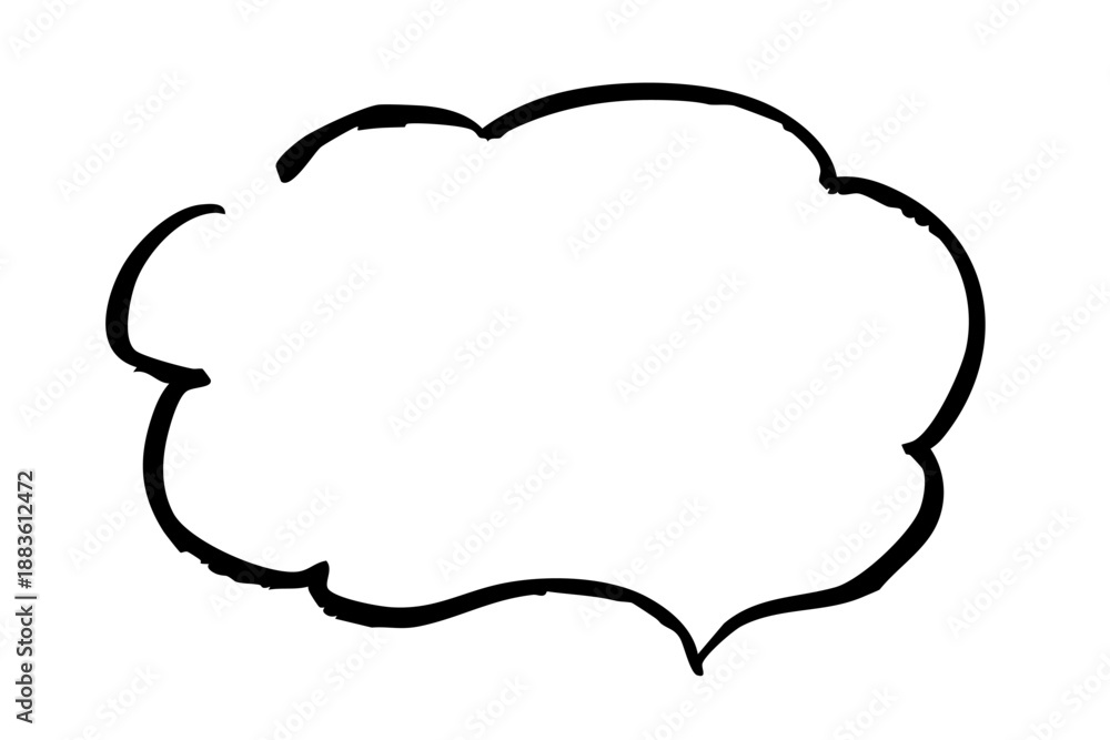 Fototapeta premium ビジネス資料で使いやすい吹き出しフレーム 説明・注釈・コメント向けモノクロ手描きテキスト枠