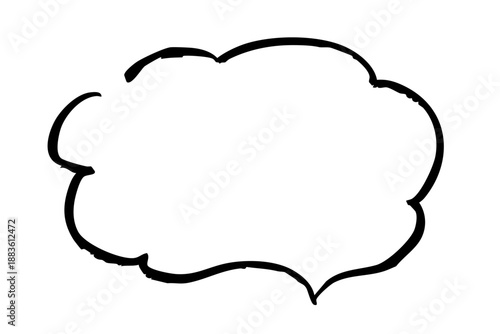 ビジネス資料で使いやすい吹き出しフレーム　説明・注釈・コメント向けモノクロ手描きテキスト枠