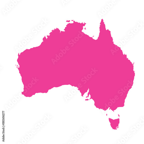 Map of Australian, sign silhouette. World Map Globe. Vector Illustration isolated on transparent background. African continent.