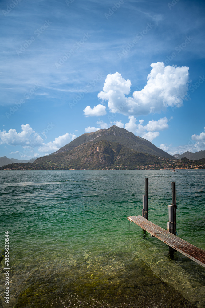 Fototapeta premium Clear Waters and Mountain Landscape at Lake Como from Bellagio, Italy