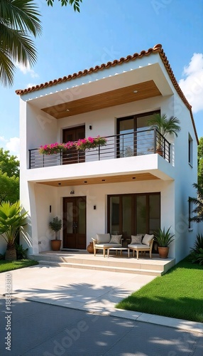 Wallpaper Mural modern house with garden Torontodigital.ca